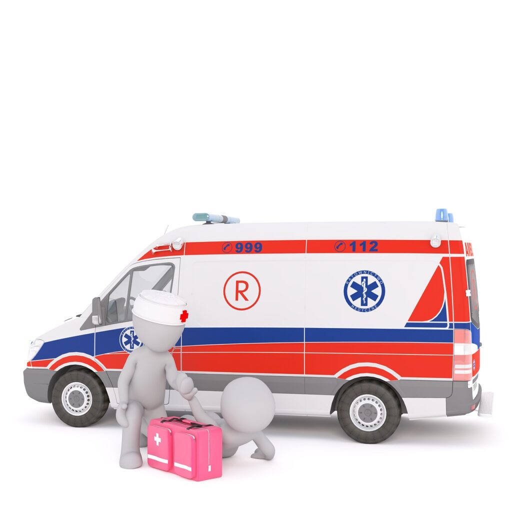 ambulance, first aid, white male